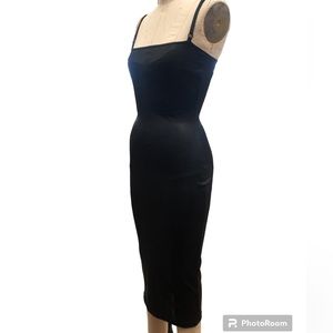 DOLCE And GABBANA Runway Viscose Liquid Pin-Up Wiggle Midi Slip-Dress Small
